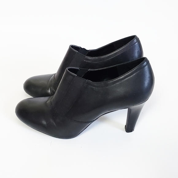 FRANCO SARTO Black Leather Round Toe Pumps Size 10 - Picture 4 of 5